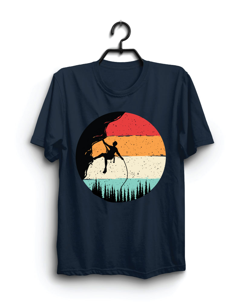 Cloth Machine Tracking round pure cotton Navy Blue Tshirt