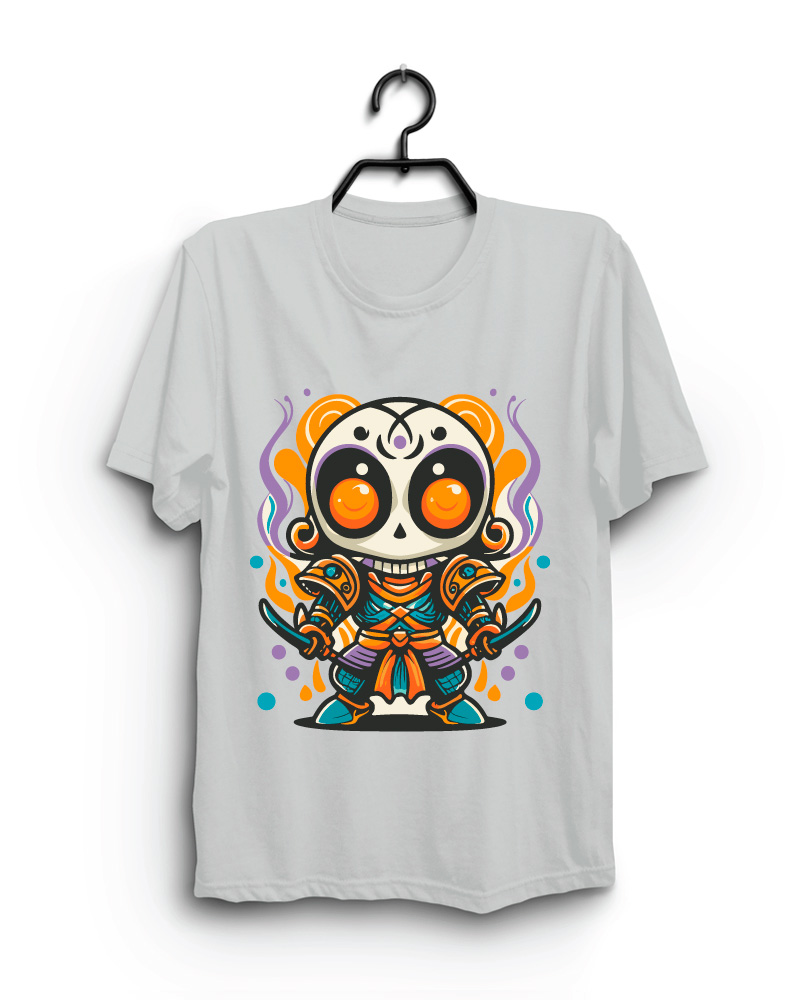 Cloth Machine alien ninja pure cotton Grey Tshirt