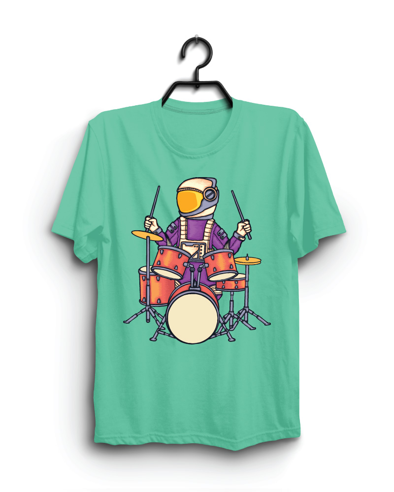Cloth Machine astro drummer pure cotton Light Rama Tshirt