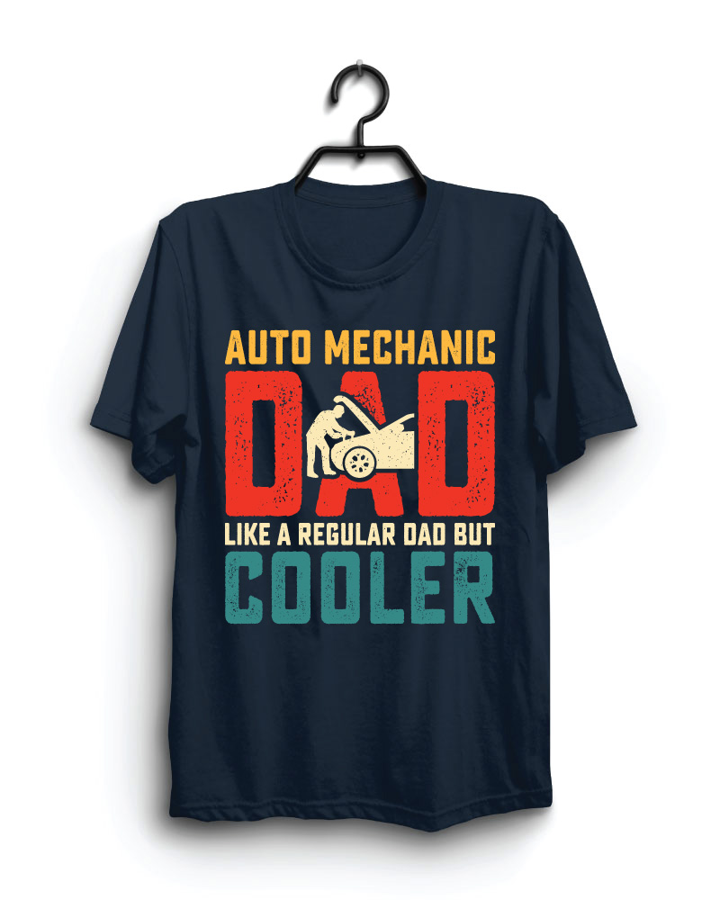 Cloth Machine auto machine dad pure cotton Navy Blue Tshirt