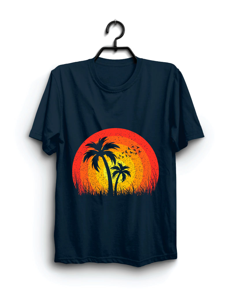 Cloth Machine beach evning pure cotton Navy Blue Tshirt