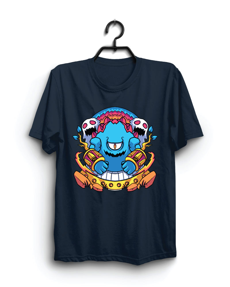 Cloth Machine blue dragon pure cotton Navy Blue Tshirt