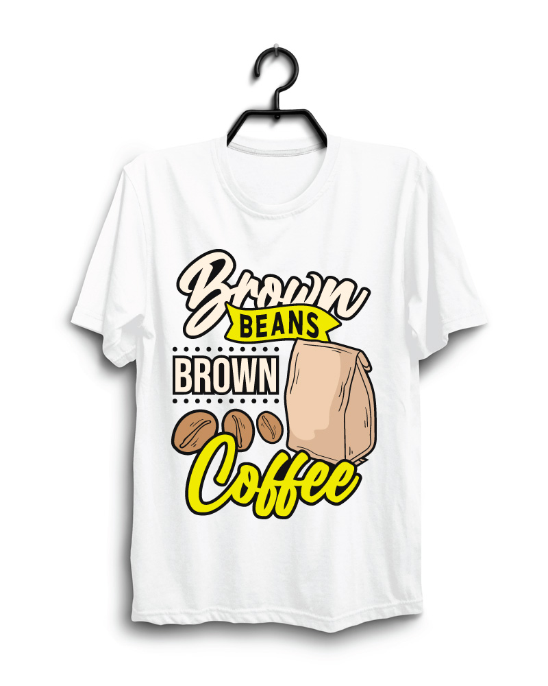 Cloth Machine brown beans pure cotton White Oversized Tshirt