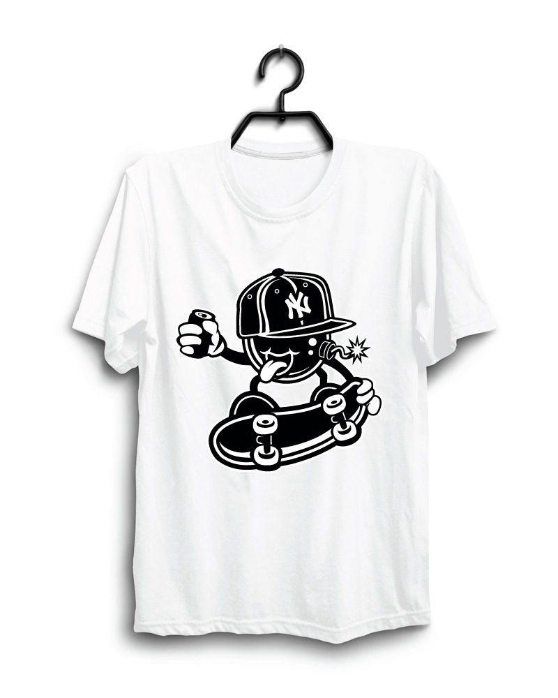 Cloth Machine cap skating pure cotton White Oversized Tshirt