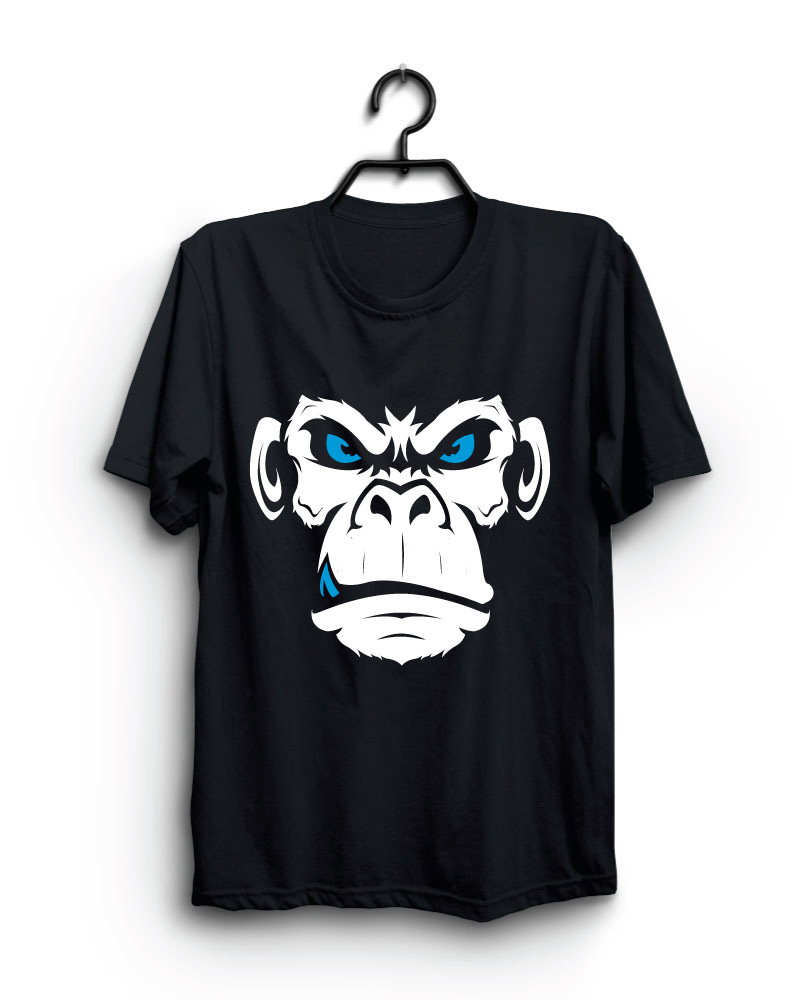 Cloth Machine chimp pure cotton Black Oversized Tshirt