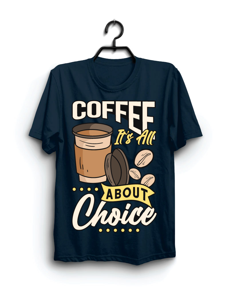 Cloth Machine coffee its all about pure cotton Navy Blue Tshirt