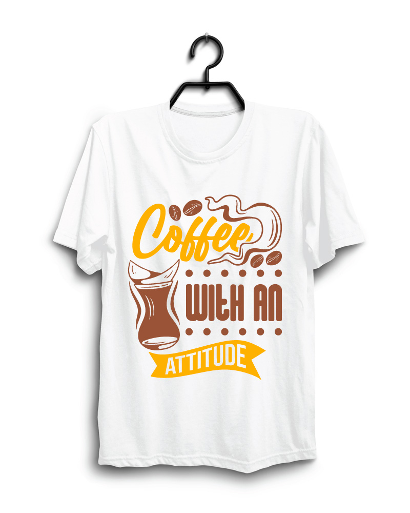 Cloth Machine coffee with an attitude pure cotton White Oversized Tshirt