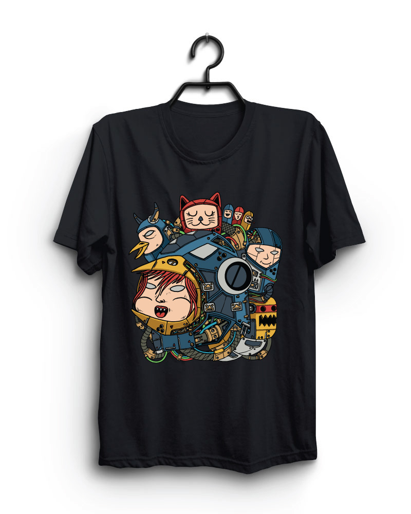 Cloth Machine dark lab pure cotton Black Oversized Tshirt