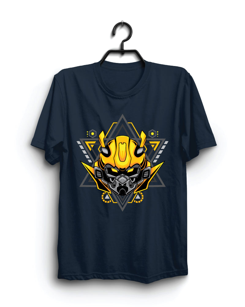 Cloth Machine ironman pure cotton Navy Blue Tshirt