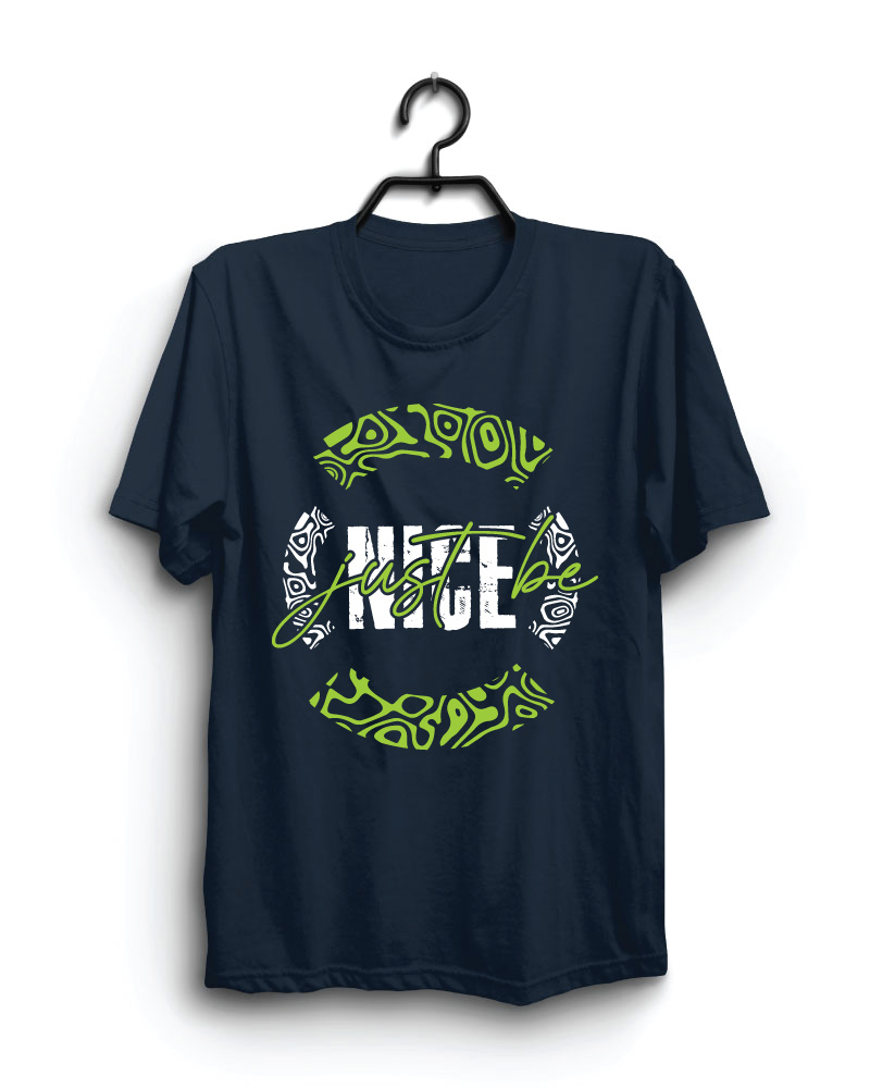 Cloth Machine just be nice pure cotton Navy Blue Tshirt