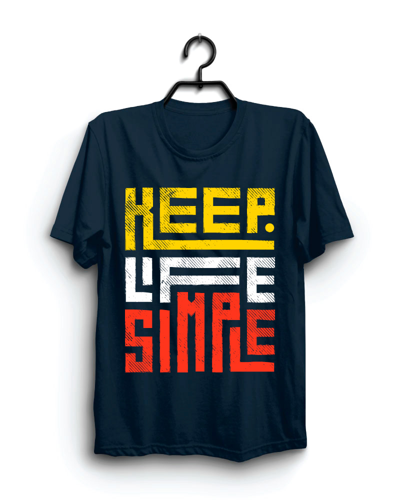 Cloth Machine keep life simple pure cotton Navy Blue Tshirt