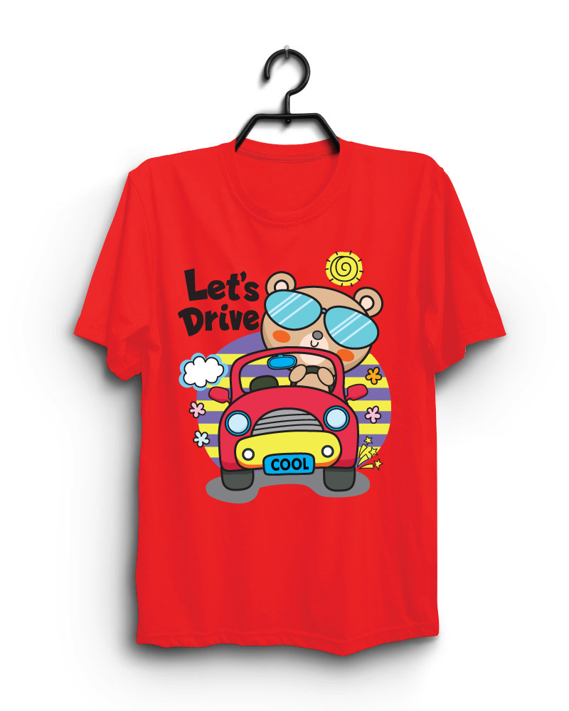 Cloth Machine lets drive pure cotton Red Tshirt