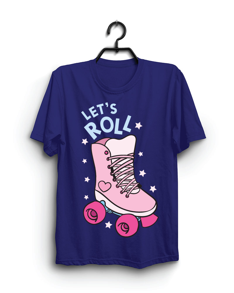 Cloth Machine lets roll pure cotton Royal Blue Tshirt