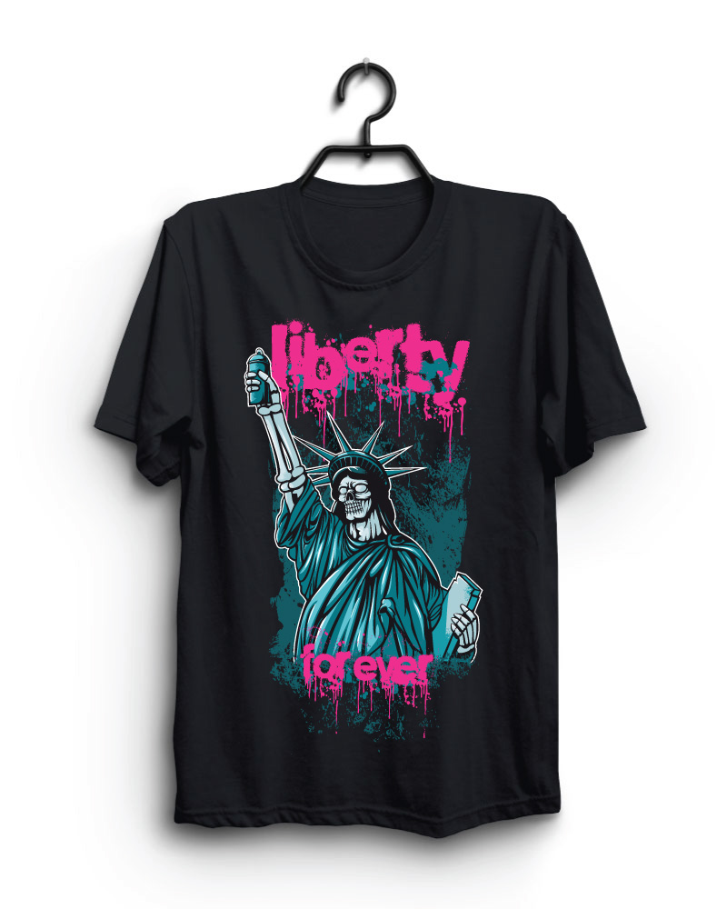 Cloth Machine liberty for ever pure cotton Black Oversized Tshirt