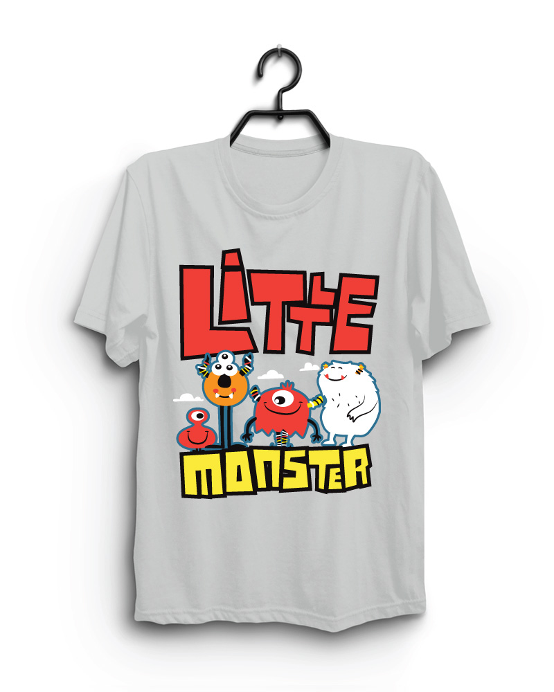 Cloth Machine little monster pure cotton Grey Tshirt