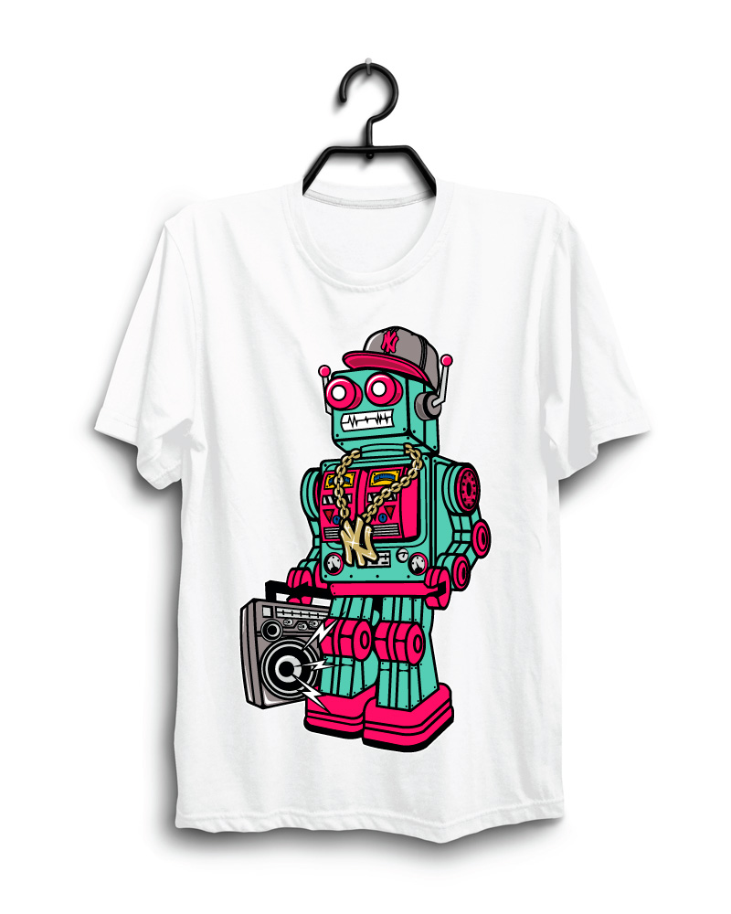 Cloth Machine man machine pure cotton White Oversized Tshirt