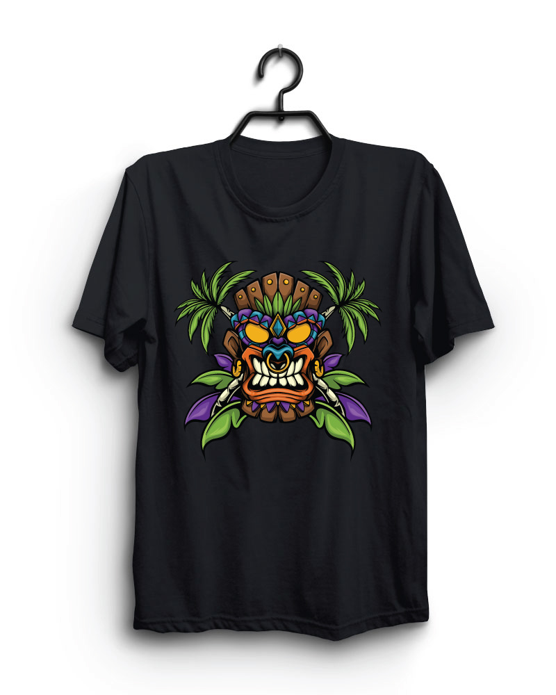 Cloth Machine masai tree pure cotton Black Oversized Tshirt