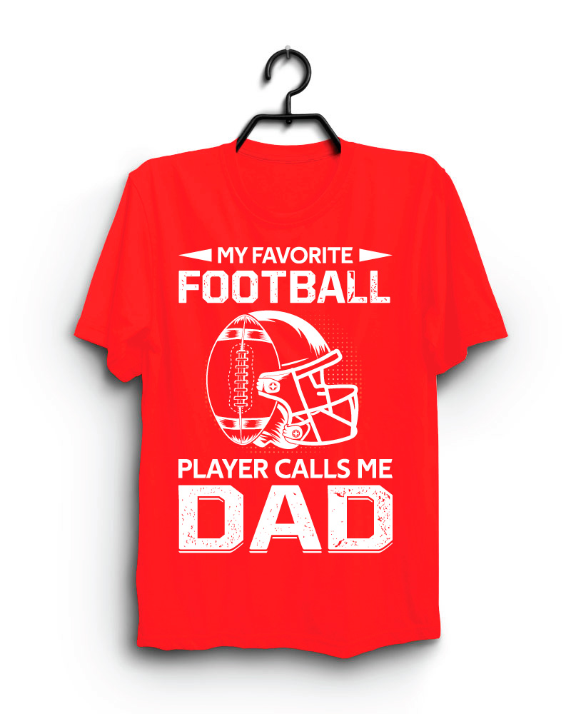 Cloth Machine my favourite football pure cotton Red Tshirt