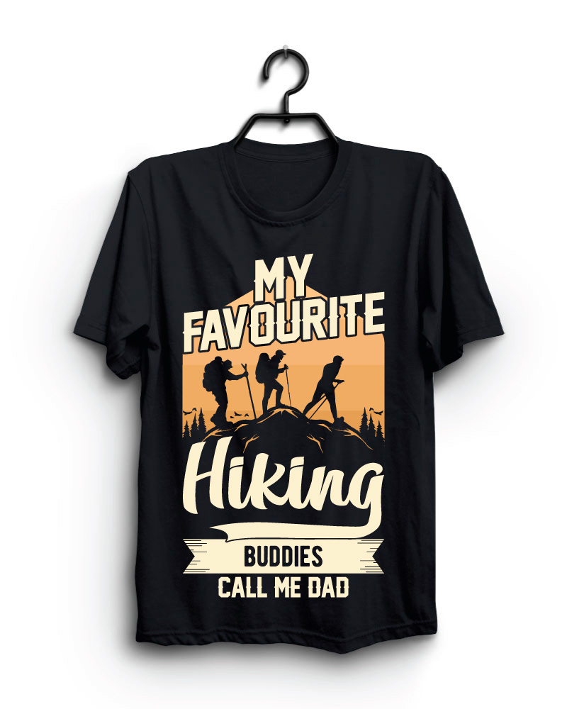 Cloth Machine my favourite hiking pure cotton Black Oversized Tshirt