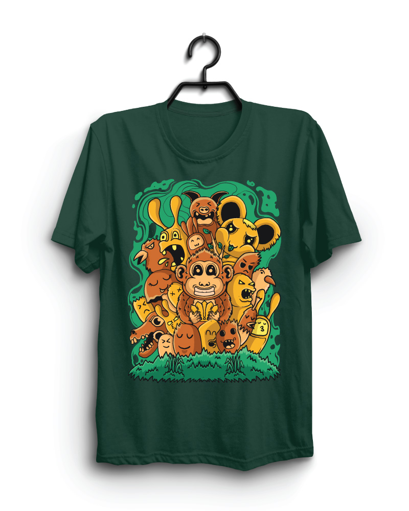 Cloth Machine my yellow team pure cotton Bottle Green Tshirt