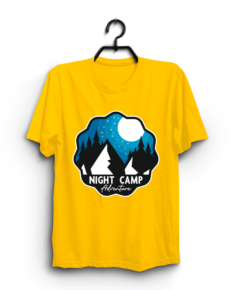 Cloth Machine night club pure cotton Yellow Tshirt