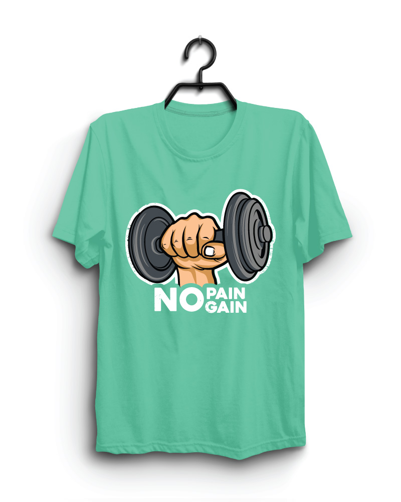 Cloth Machine no pain no gain pure cotton Light Rama Tshirt