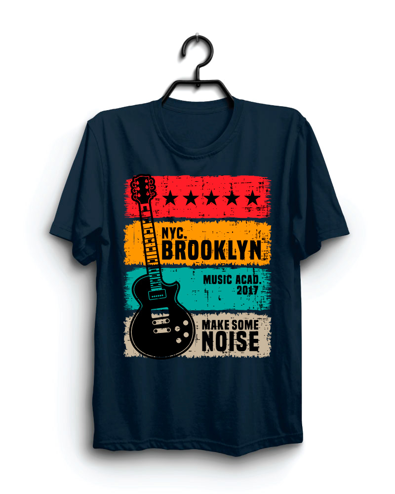 Cloth Machine nyc brooklyn pure cotton Navy Blue Tshirt