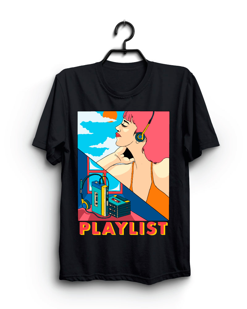Cloth Machine playlist pure cotton Grey Tshirt