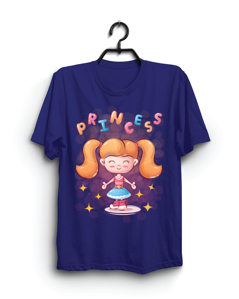 Cloth Machine princess pure cotton Royal Blue Tshirt