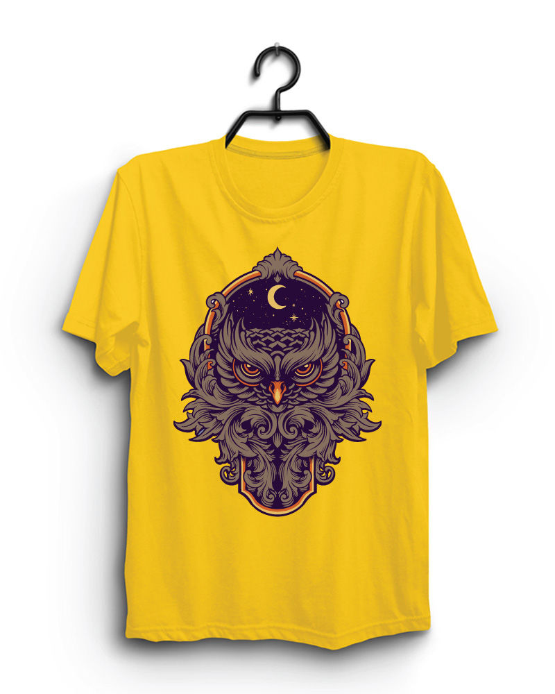 Cloth Machine queen eagkle pure cotton Yellow Tshirt