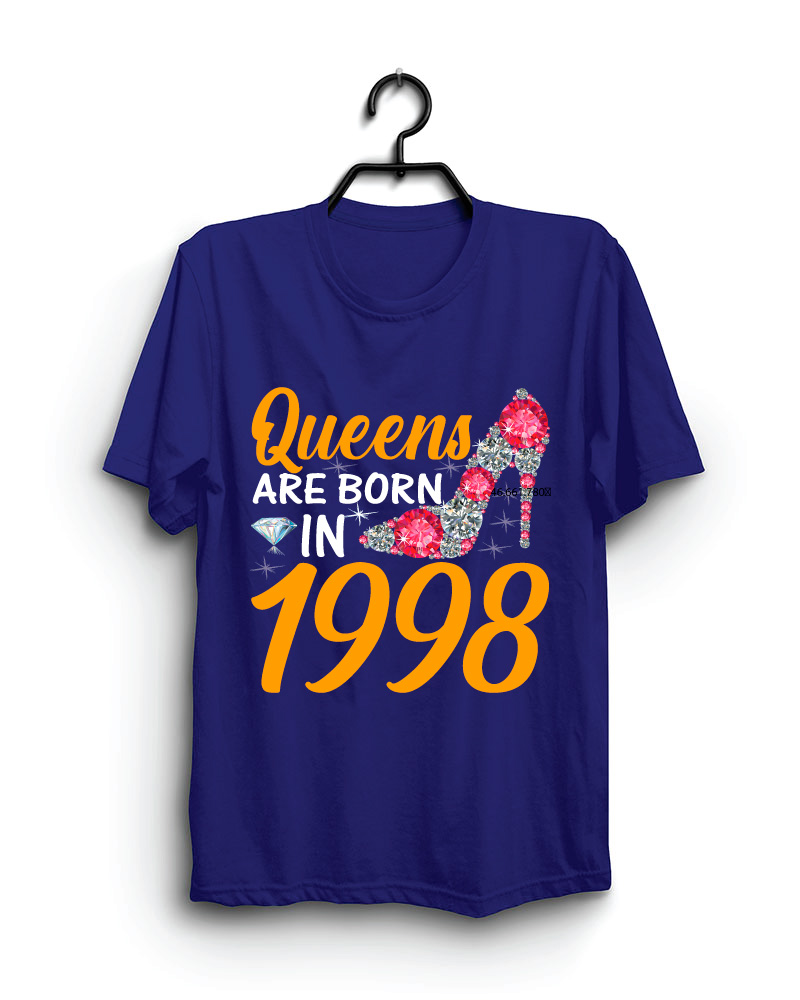 Cloth Machine queens are born pure cotton Royal Blue Tshirt