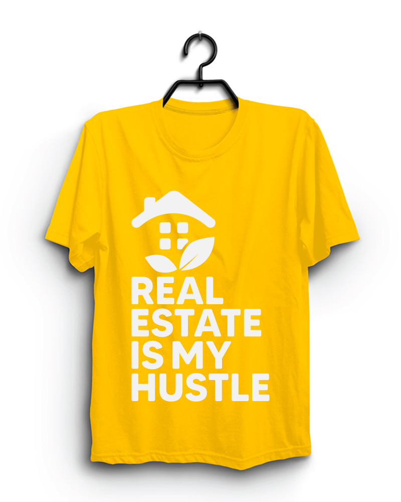 Cloth Machine real estate pure cotton Yellow Tshirt