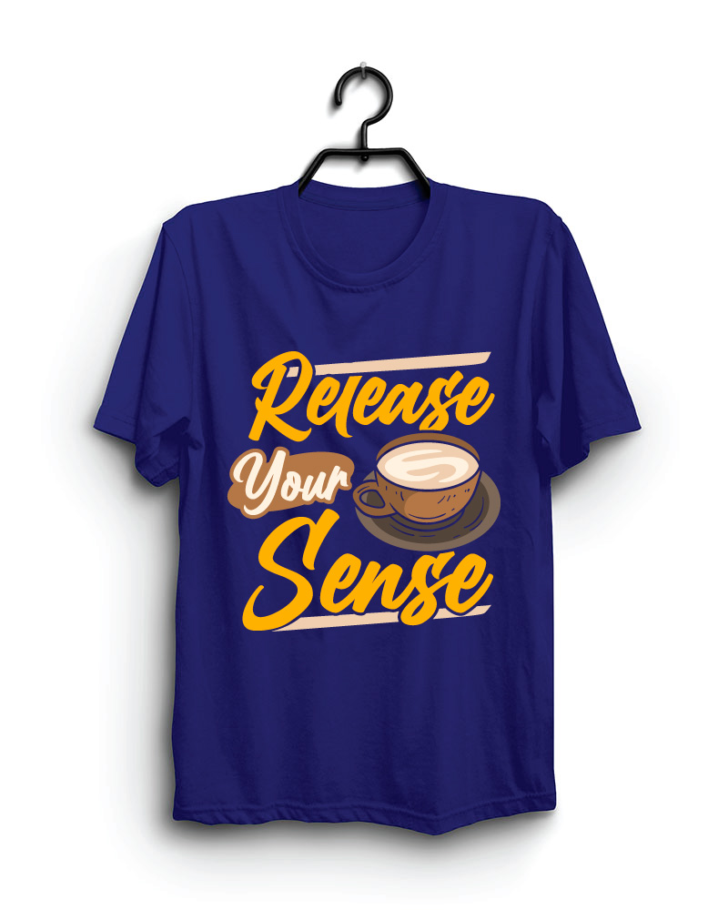 Cloth Machine release your sense pure cotton Royal Blue Tshirt