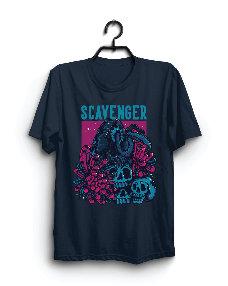 Cloth Machine scavenger pure cotton Navy Blue Tshirt