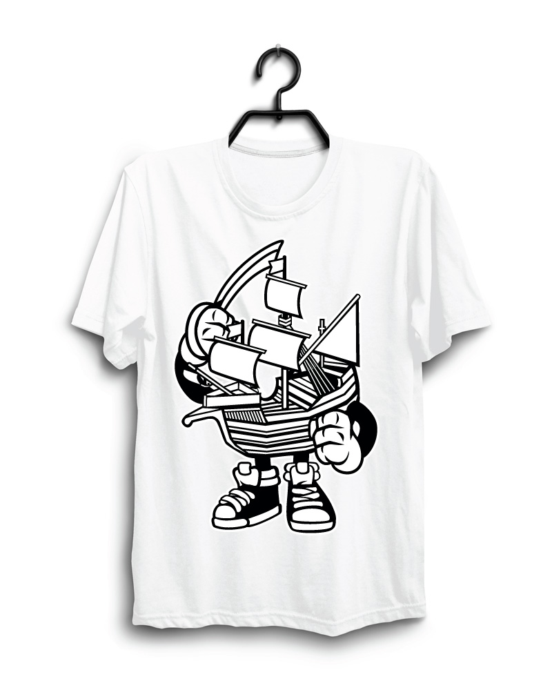 Cloth Machine shipman pure cotton White Oversized Tshirt