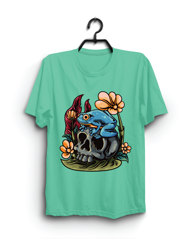 Cloth Machine skull frog pure cotton Light Rama Tshirt