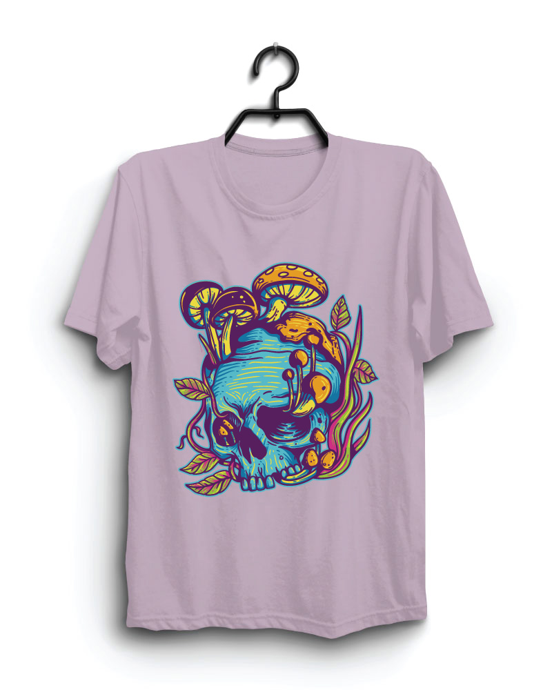 Cloth Machine skull mushroom pure cotton onion Tshirt