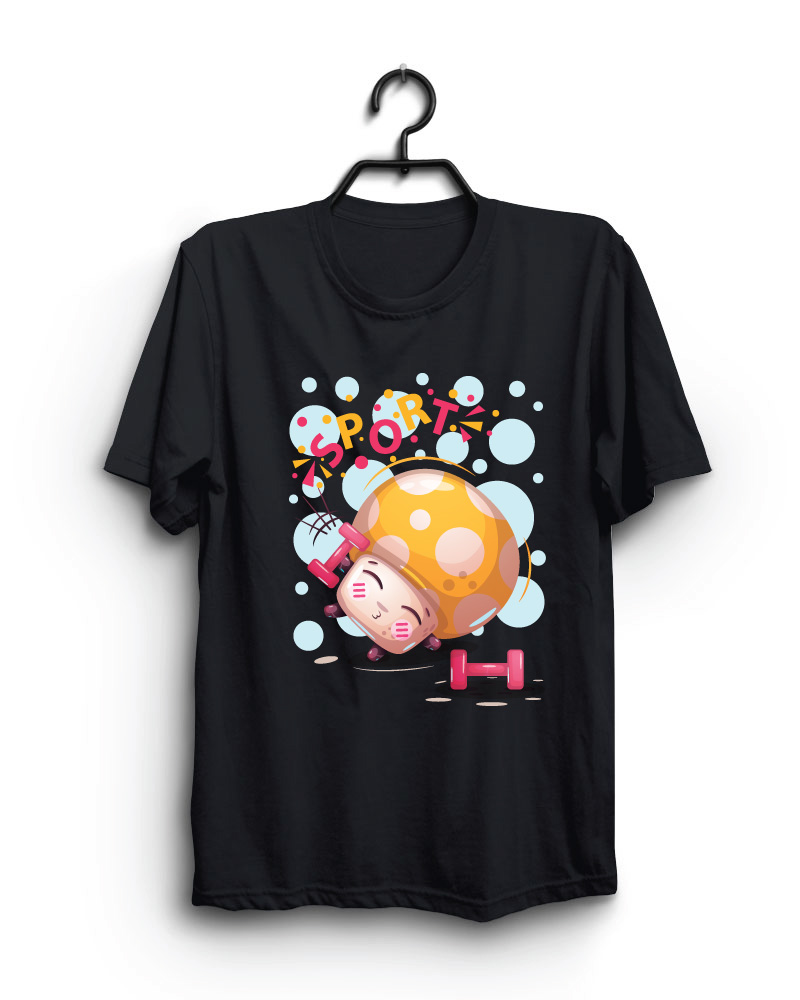 Cloth Machine sport pure cotton Black Oversized Tshirt