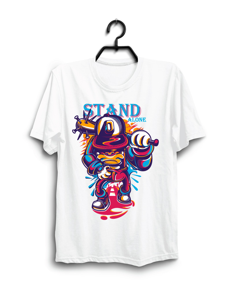 Cloth Machine stand alone pure cotton White Oversized Tshirt