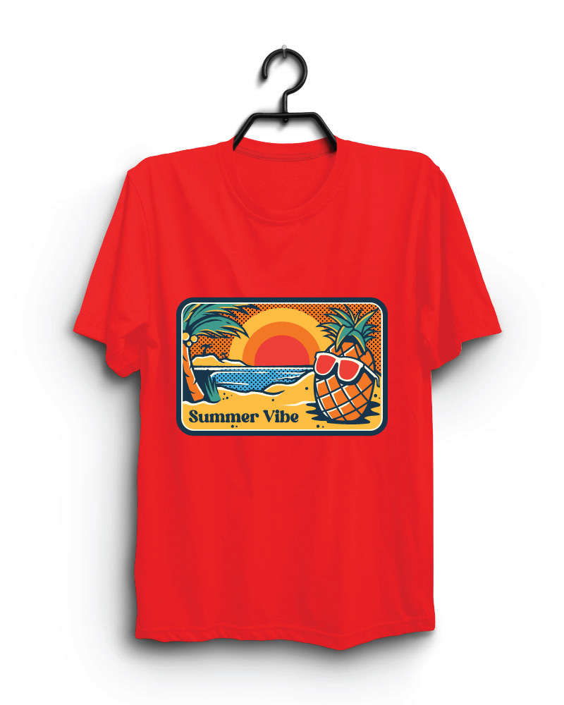 Cloth Machine summer vibe pure cotton Red Tshirt