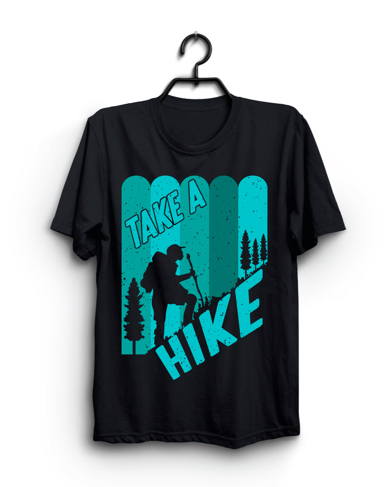 Cloth Machine take a hike pure cotton Black Oversized Tshirt
