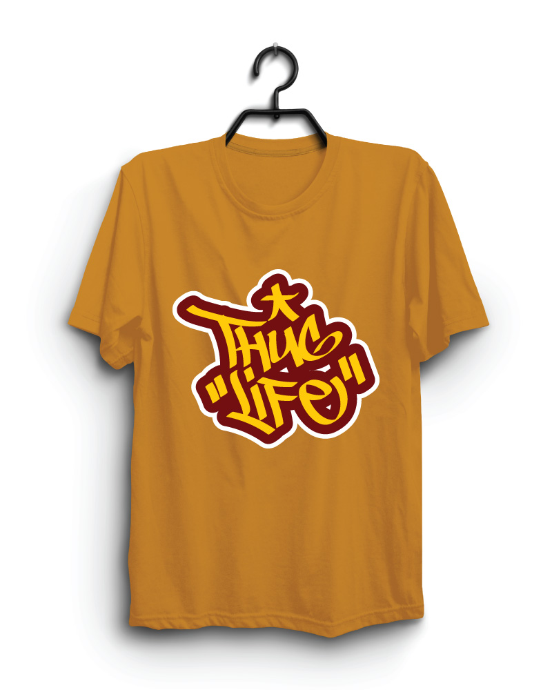 Cloth Machine thug life pure cotton camel Tshirt