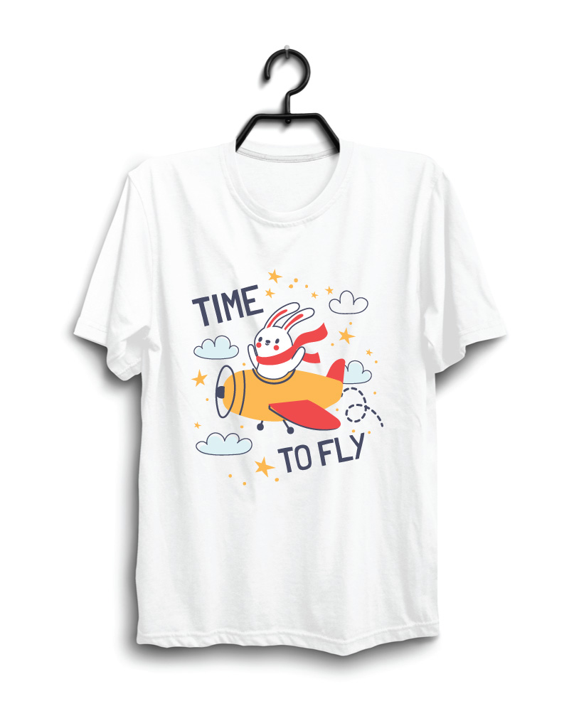 Cloth Machine time to fly pure cotton White Oversized Tshirt