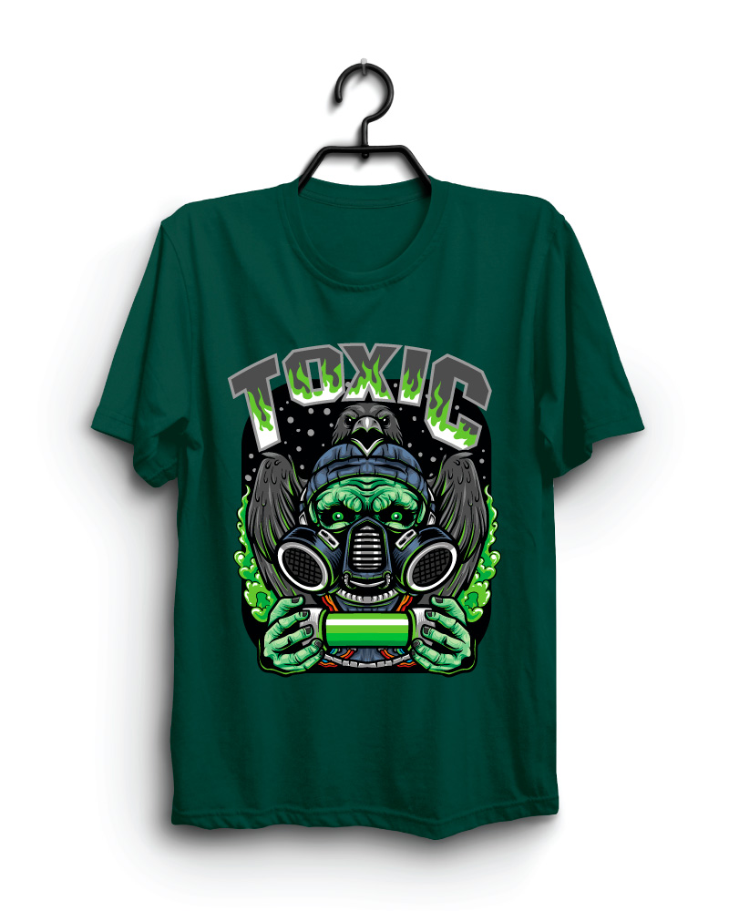 Cloth Machine toxic pure cotton Bottle Green Tshirt