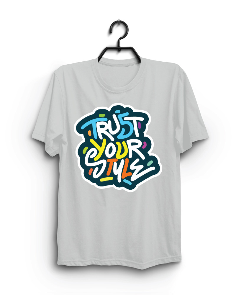 Cloth Machine trust your style pure cotton Grey Tshirt