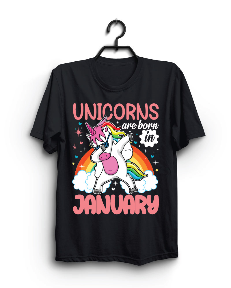 Cloth Machine unicorns january pure cotton Black Oversized Tshirt