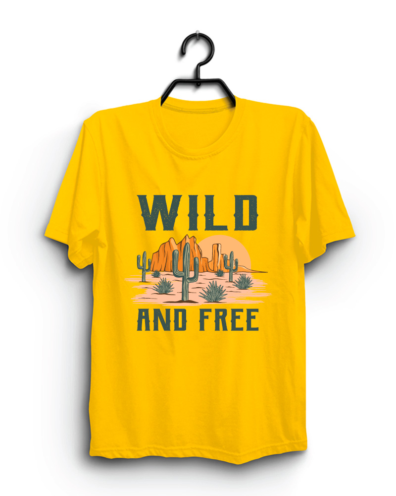 Cloth Machine wide and free pure cotton Yellow Tshirt