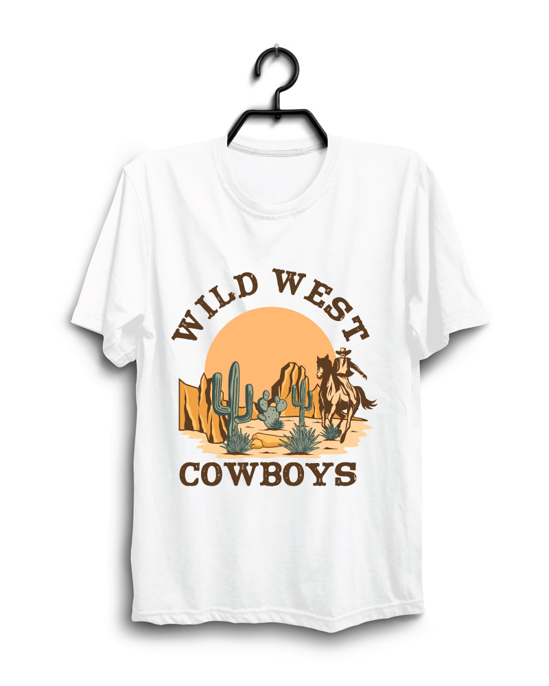 Cloth Machine wild west pure cotton White Oversized Tshirt