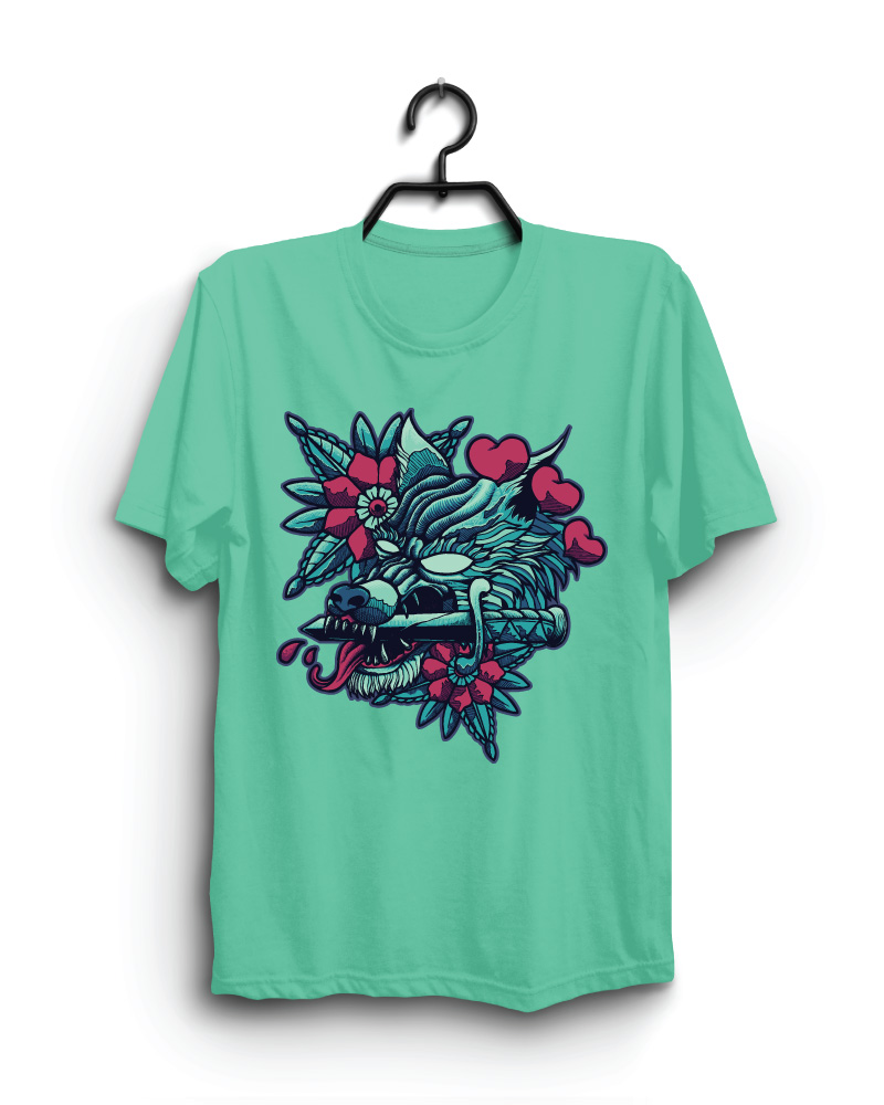 Cloth Machine wolf sward pure cotton Light Rama Tshirt