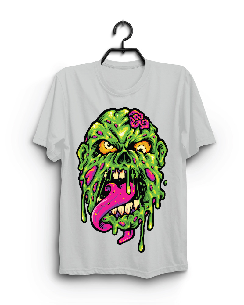 Cloth Machine zombie pure cotton Grey Tshirt